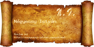 Négyessy István névjegykártya